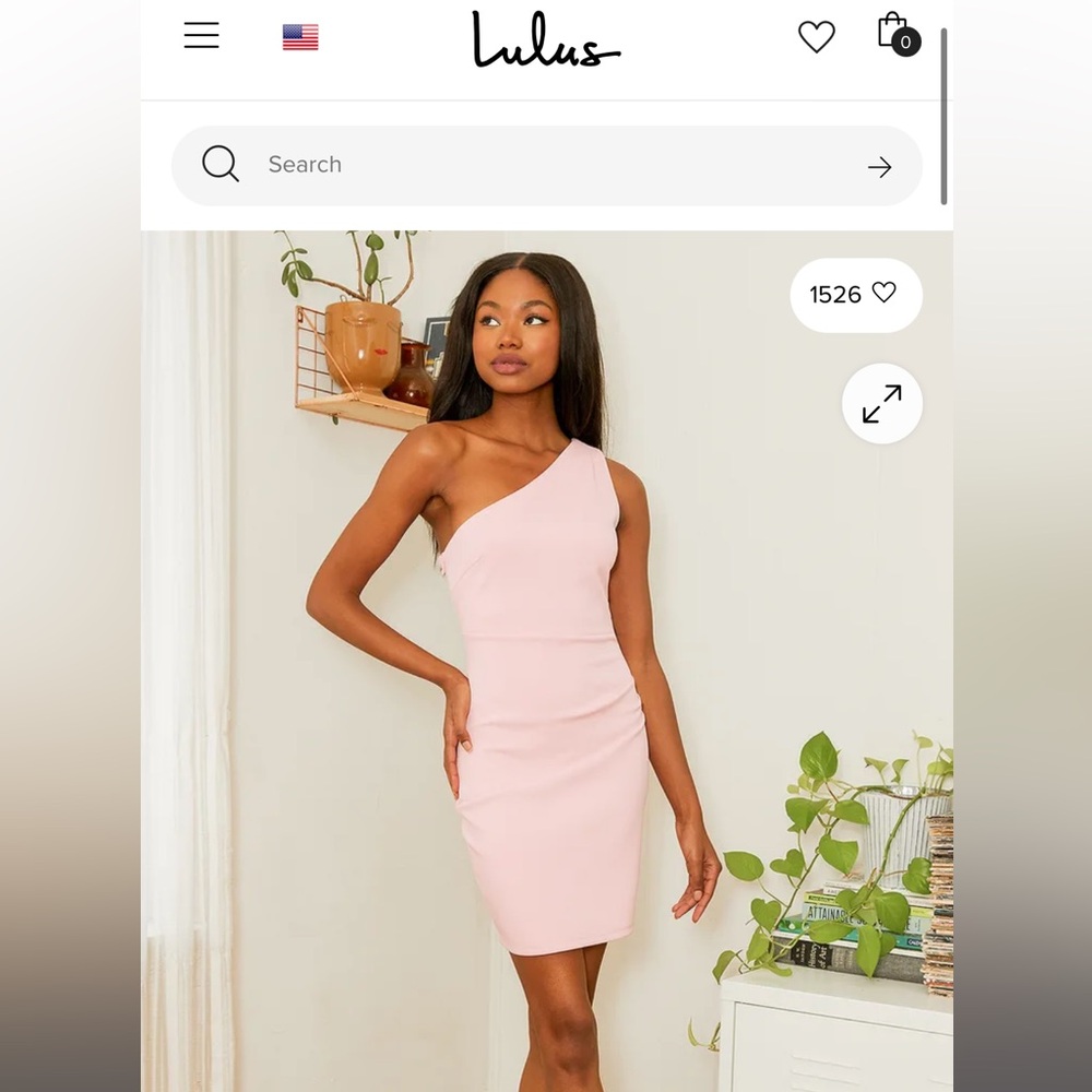 Lulu's Blush One-Shoulder Dress